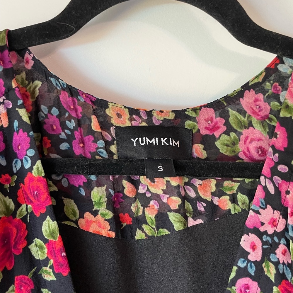 Yumi Kim Black Floral Maxi Dress with Pink & Red Blooms - Picture 3 of 8